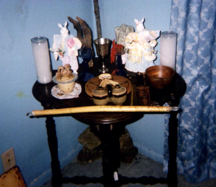 Picture of our altar set up for Ostara