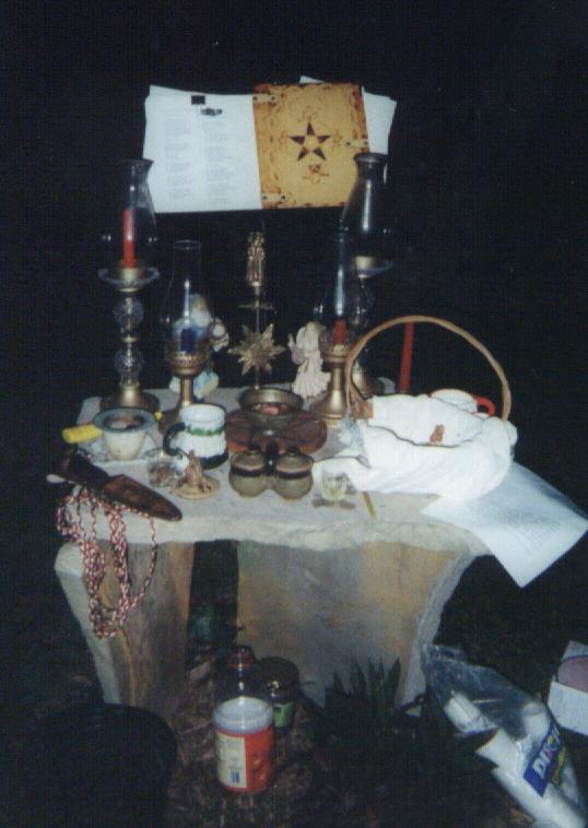 Picture of our altar set up for Yule